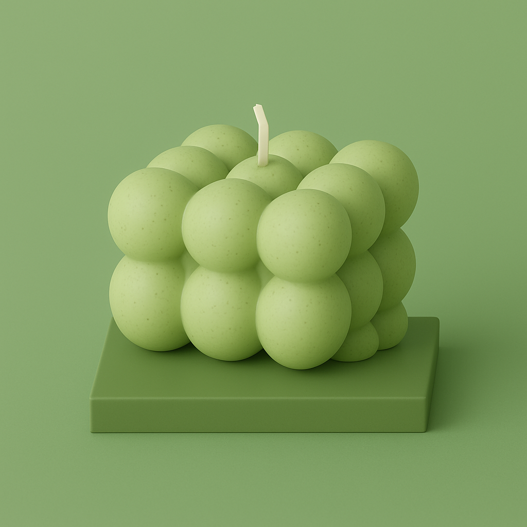 Divers Bougie Moulée petit Cube Thé Vert