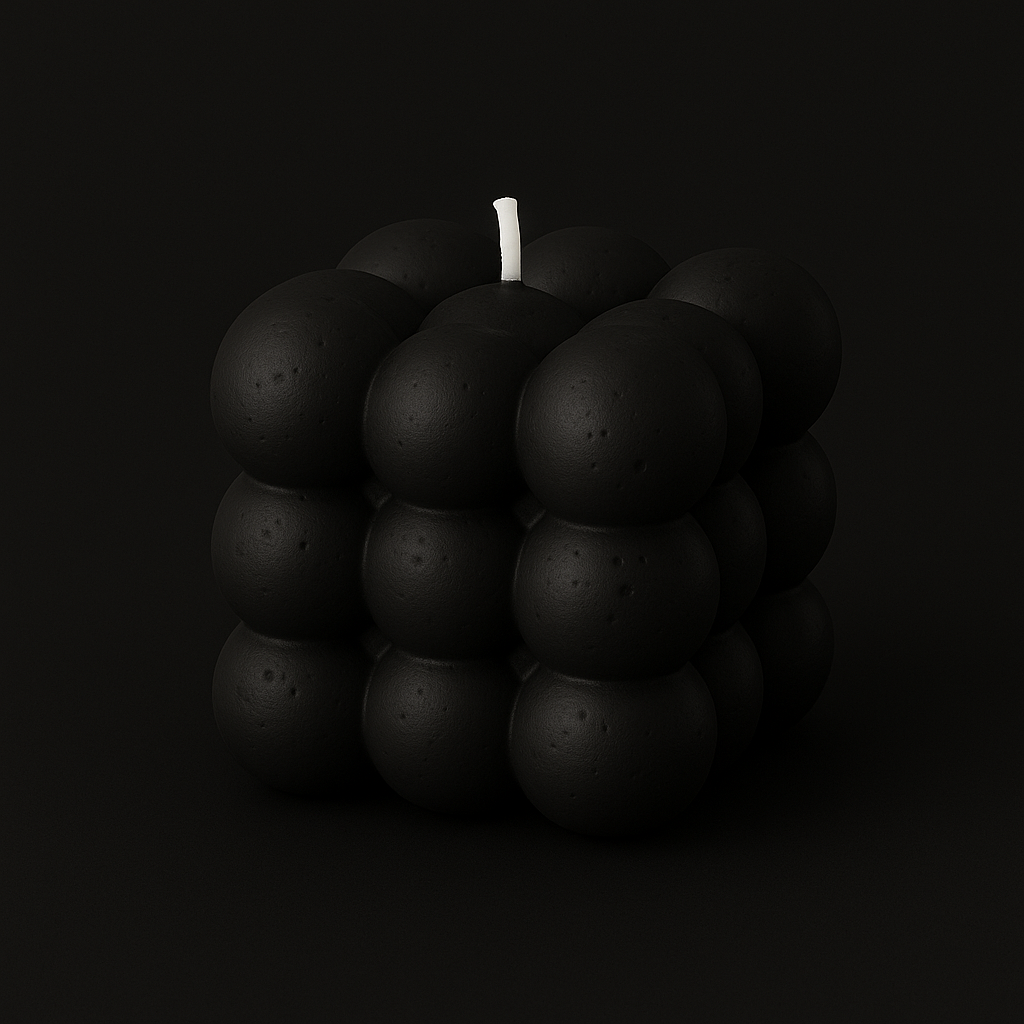 Divers Bougie Moulée grand Cube Figue