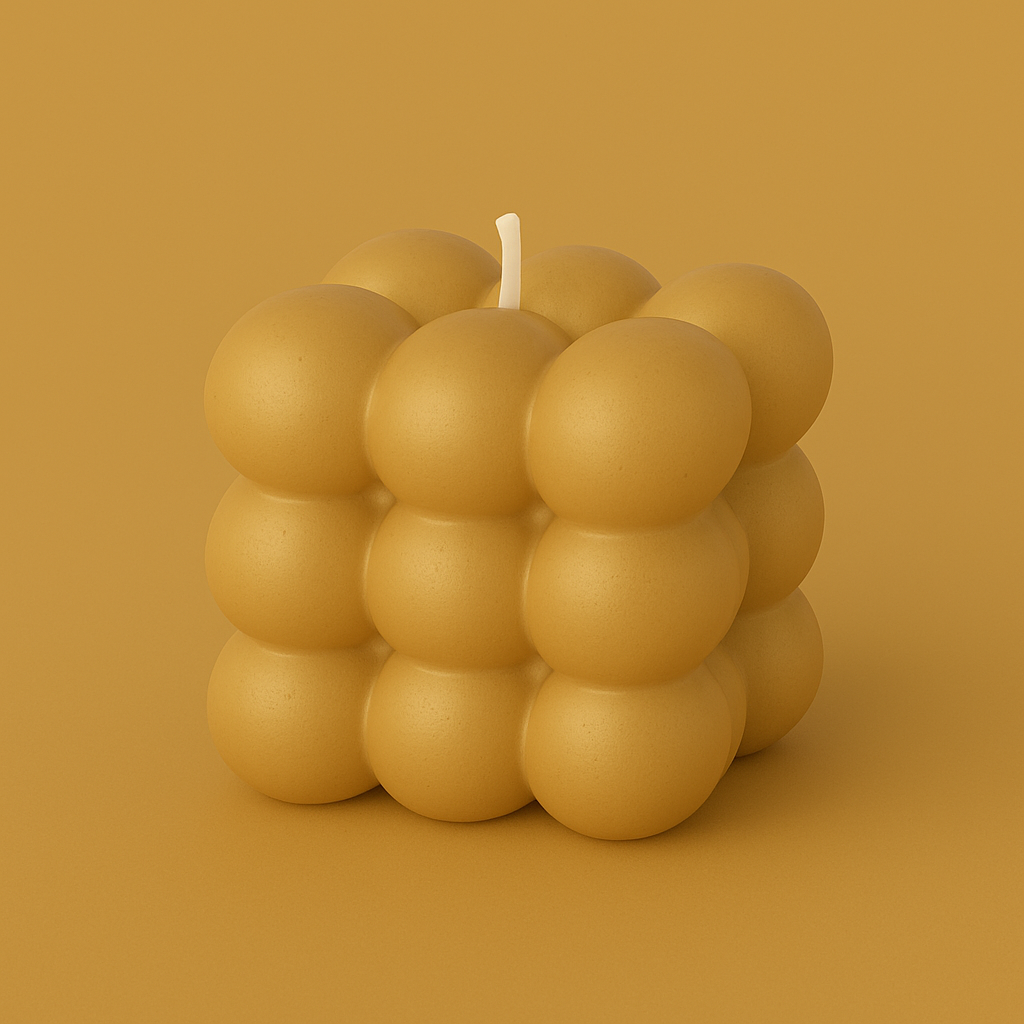Divers Bougie Moulée grand Cube Ananas Vanille Miel