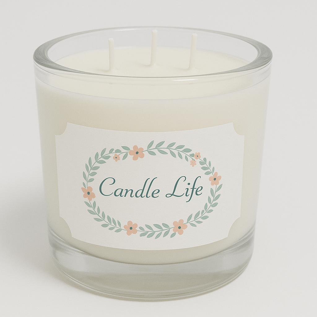 Bougie trois mèches fleur de coton