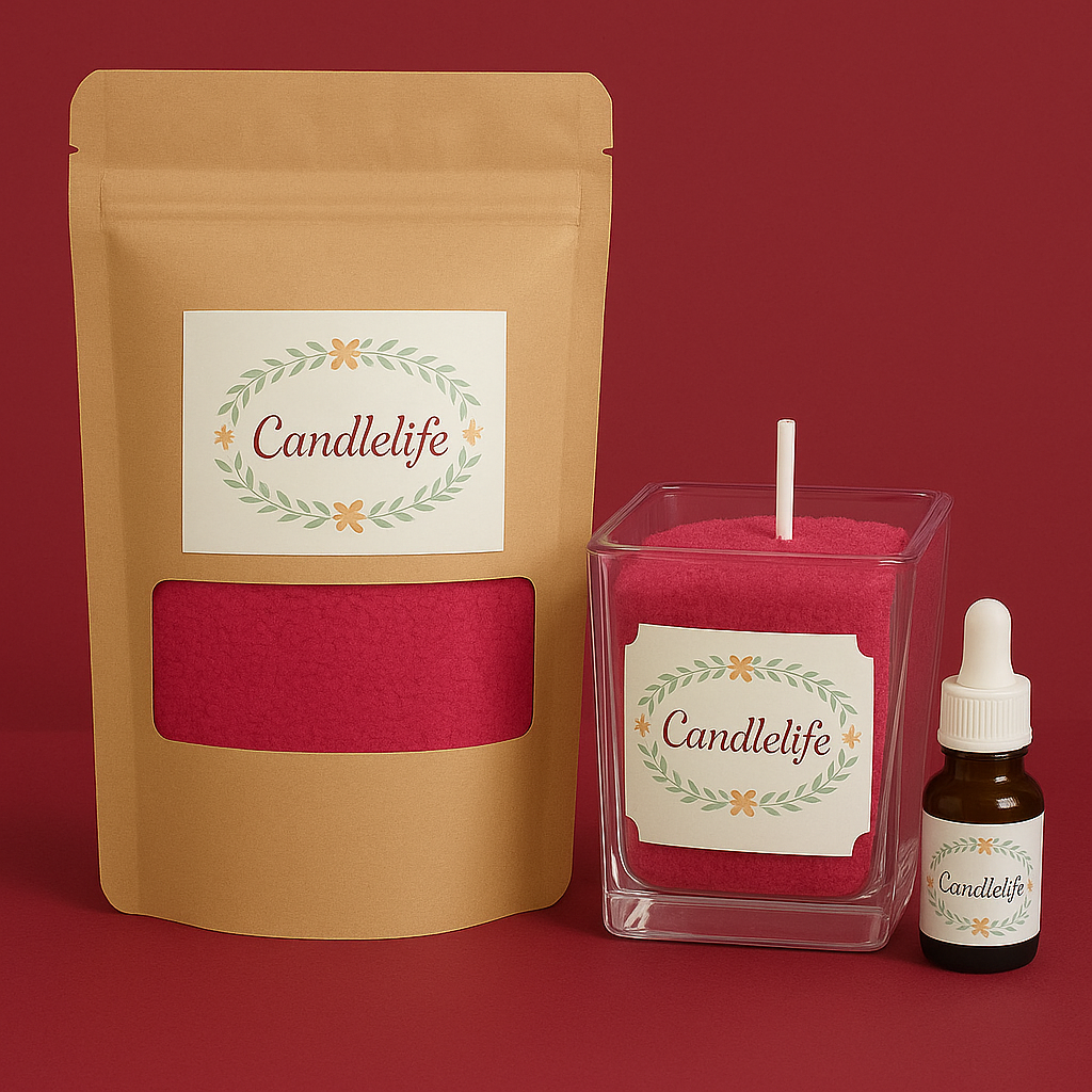 Kit bougie sable de cire Fruits Rouges