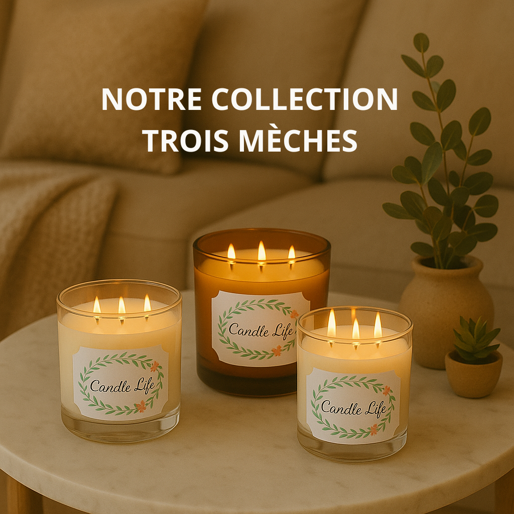 Collection bougies trois mèches
