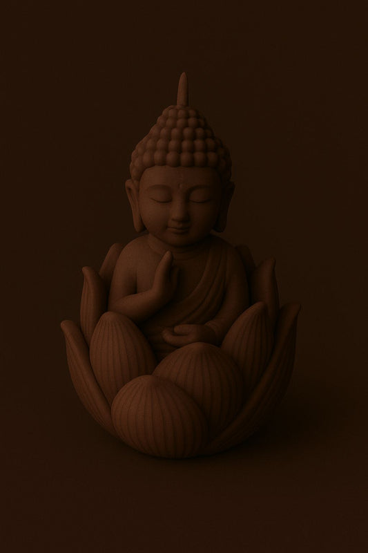 Décoration de cire sans mèche Fleur de Lotus Bouddha Café
