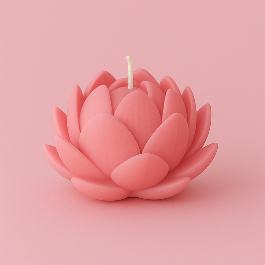 Divers Bougie Moulée Fleur de Lotus Bois de Rosé