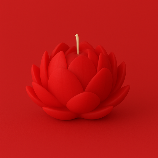 Divers Bougie Moulée Fleur de Lotus Coquelicot
