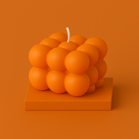 Divers Bougie Moulée petit Cube Monoï Clémentine