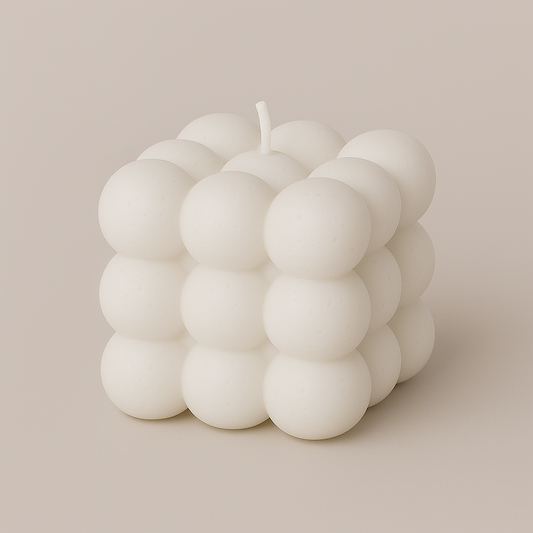 Divers Bougie Moulée grand Cube Fleur d'Oranger