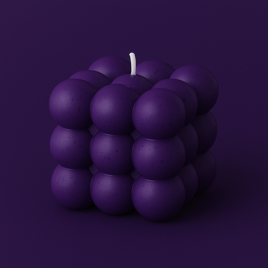 Divers Bougie Moulée grand Cube Violette