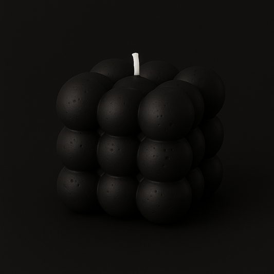 Divers Bougie Moulée grand Cube Figue