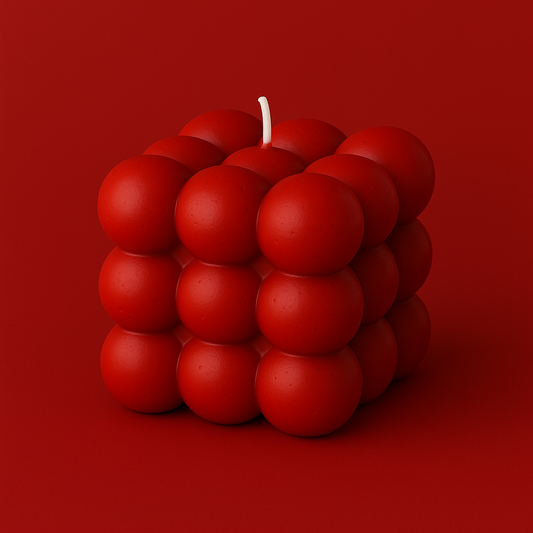 Divers Bougie Moulée grand Cube Fleur de Noël