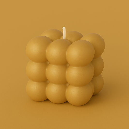 Divers Bougie Moulée grand Cube Ananas Vanille Miel