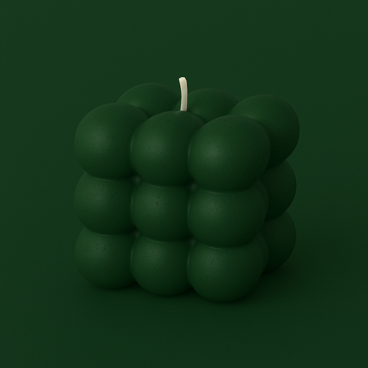 Divers Bougie Moulée grand Cube Citron Vert