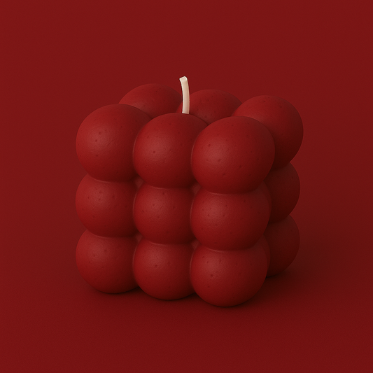 Divers Bougie Moulée grand Cube Framboise Citron