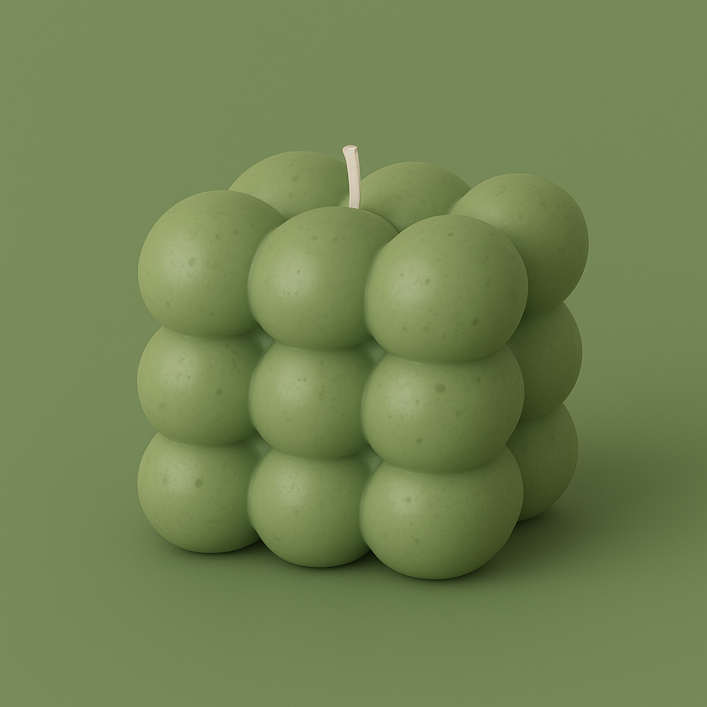 Divers Bougie Moulée grand Cube Thé Vert