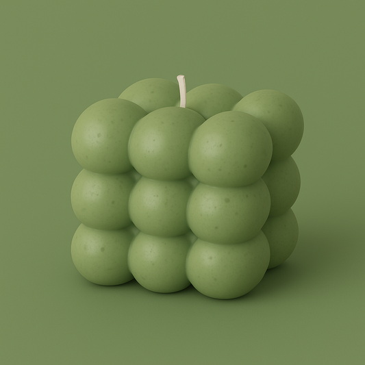Divers Bougie Moulée grand Cube Thé Vert