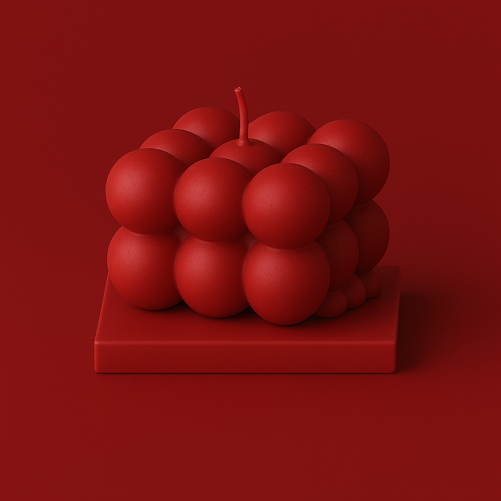 Divers Bougie Moulée petit Cube Pomme Cannelle