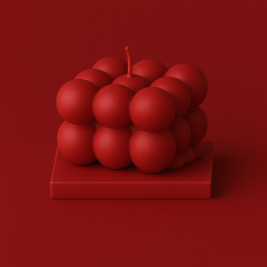 Divers Bougie Moulée petit Cube Pomme d'Amour