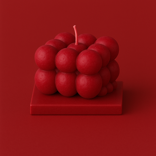 Divers Bougie Moulée petit Cube Framboise Citron