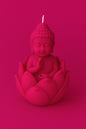 Décoration de cire sans mèche Fleur de Lotus Bouddha Fruits Exotiques