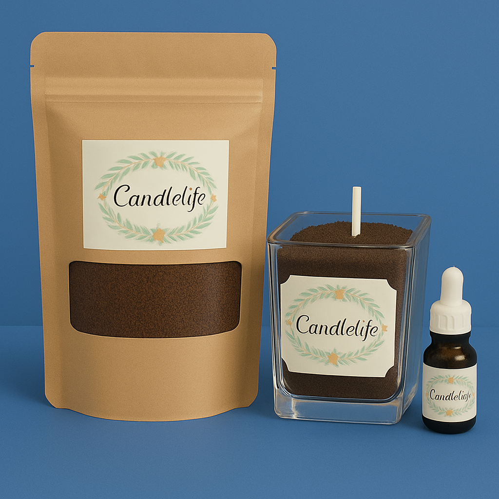 Kit bougie sable de cire Amande