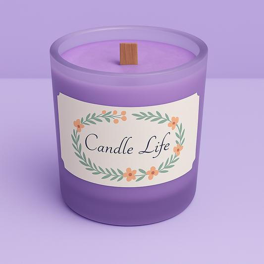 Bougie mèche de bois Lilas
