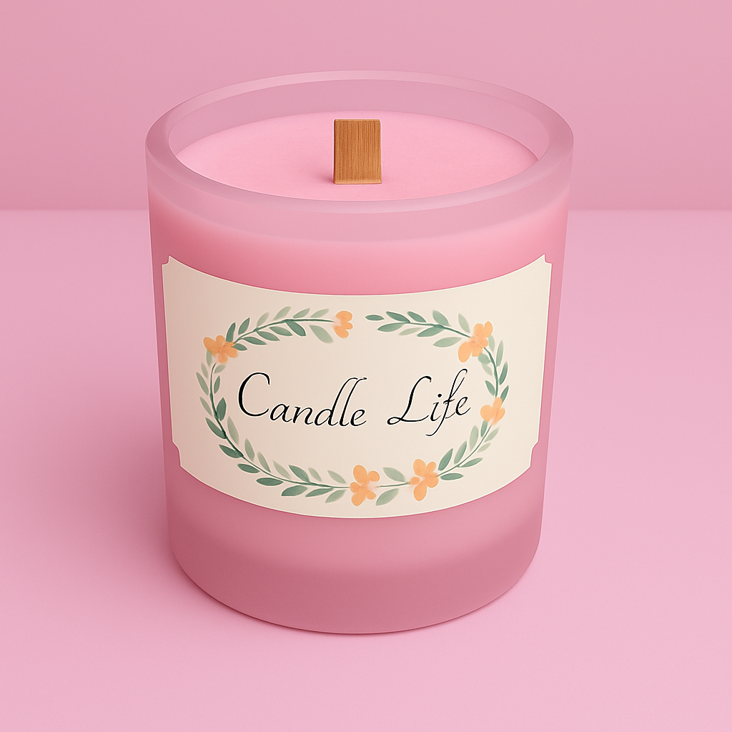 Bougie mèche de bois , Bois de Rosé