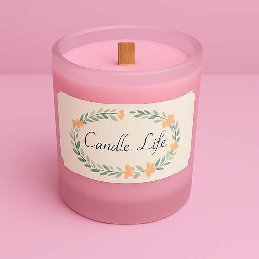 Bougie mèche de bois , Bois de Rosé