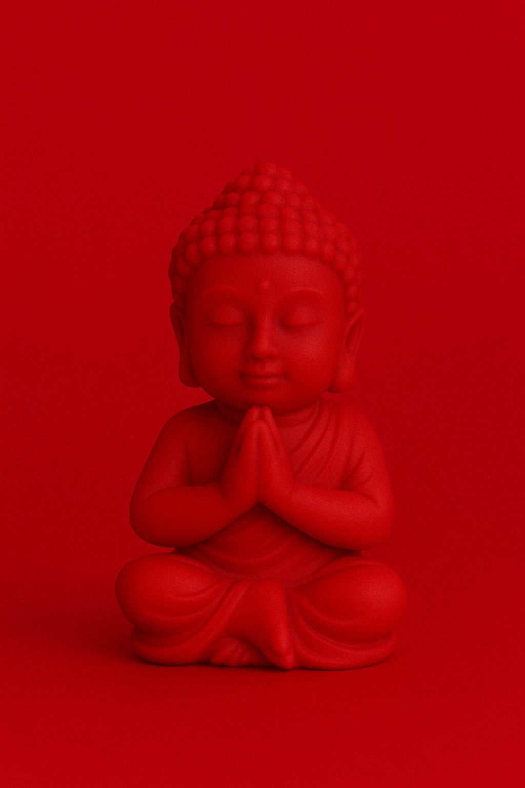 Bougie moulée Bouddha Cerise