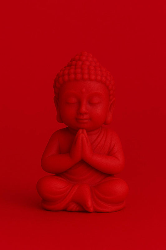 Bougie moulée Bouddha Cerise