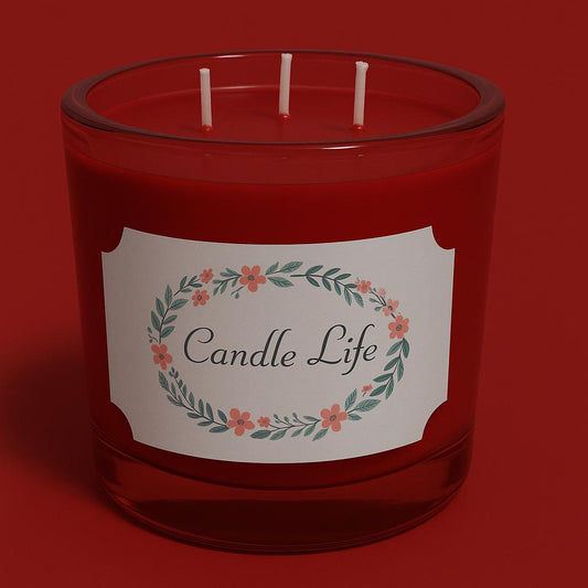 Bougie trois mèches Fleur de Noël