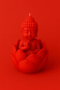 Décoration de cire sans mèche Fleur de Lotus Bouddha Cerise