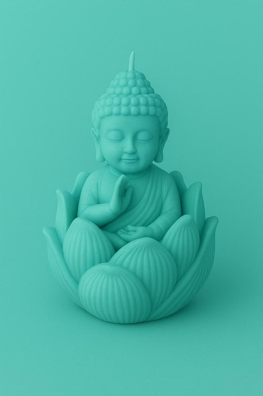 Décoration de cire sans mèche Fleur de Lotus Bouddha Thé Vert