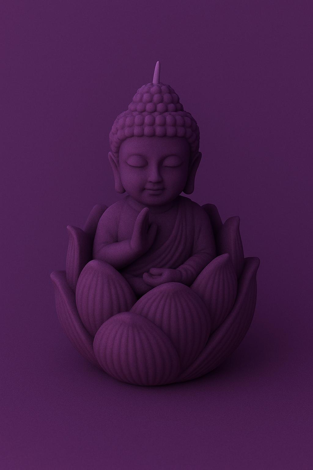 Décoration de cire sans mèche Fleur de Lotus Bouddha Caramel Myrtille