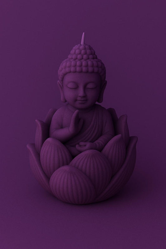 Décoration de cire sans mèche Fleur de Lotus Bouddha Caramel Myrtille
