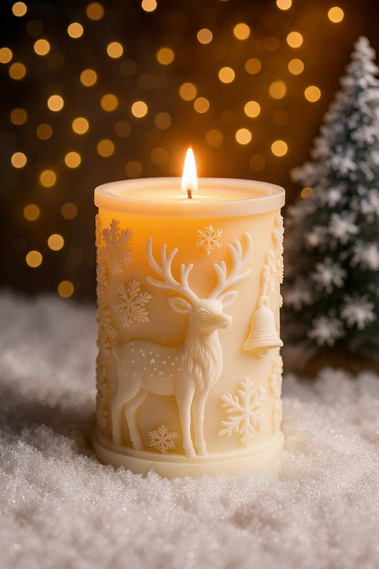 Hiver bougie moulée Cerf de Noël