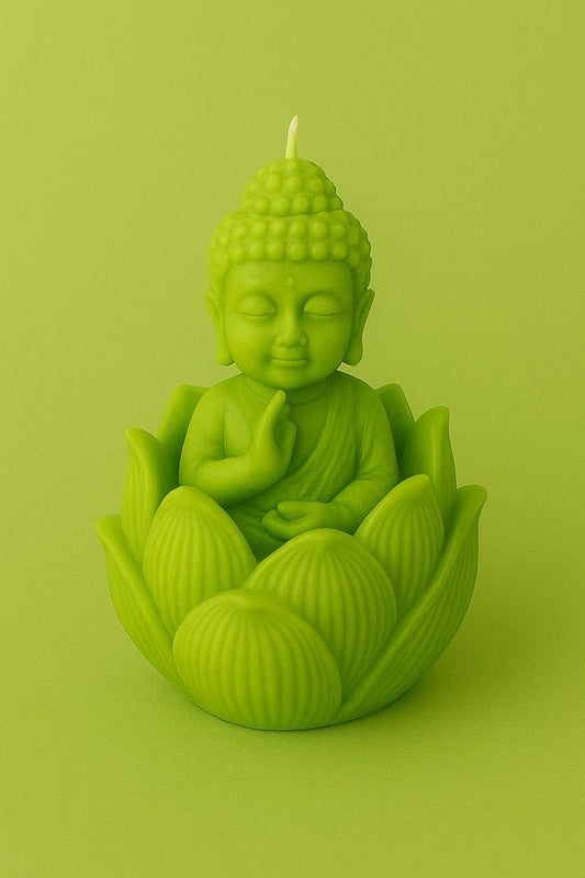 Décoration de cire sans mèche Fleur de Lotus Bouddha Verveine Citronnée
