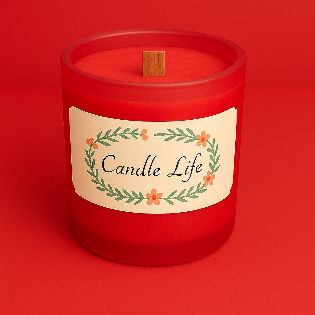 Bougie mèche de bois Fleur de Noël