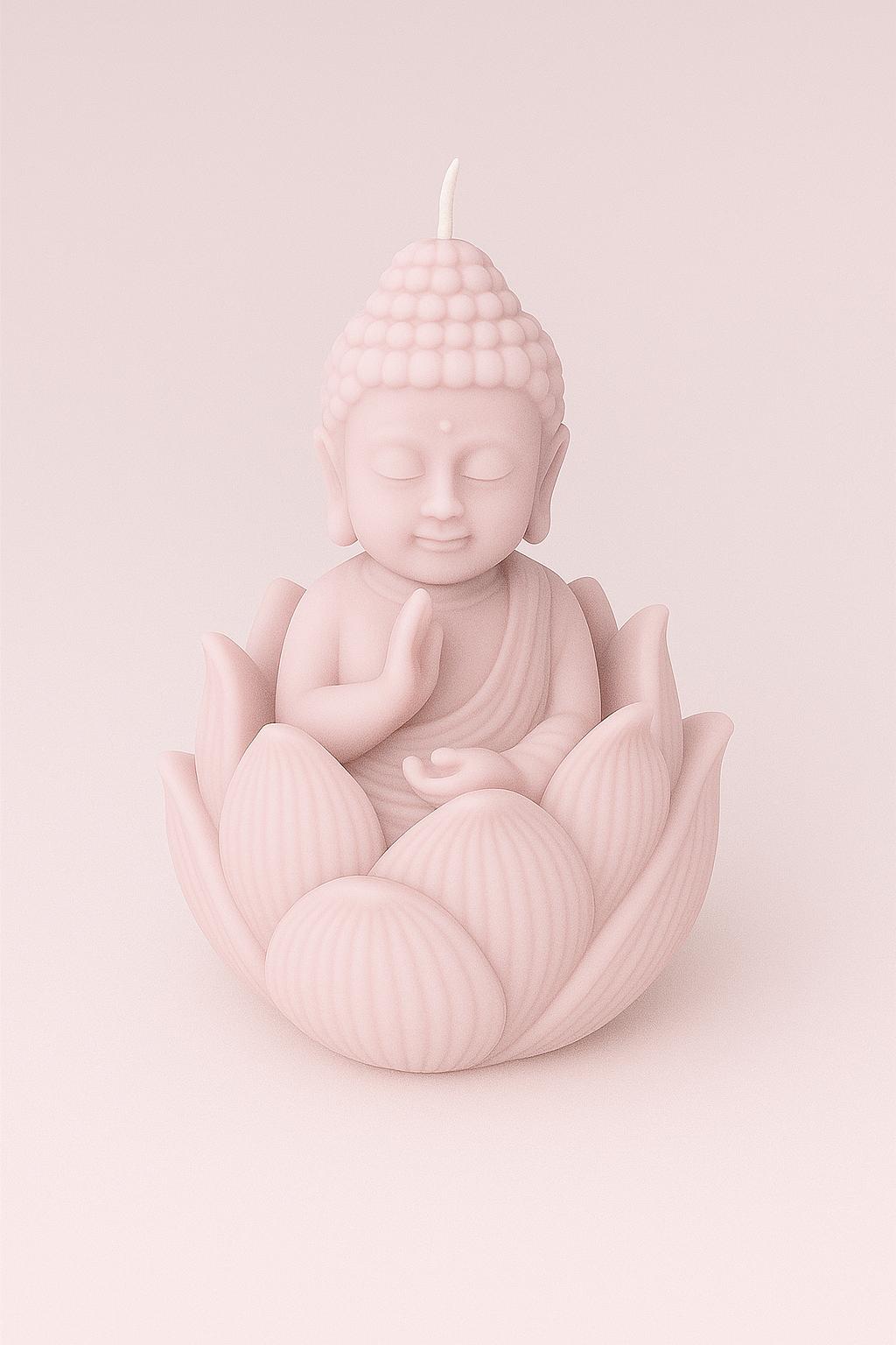 Décoration de cire sans mèche Fleur de Lotus Bouddha Litchi