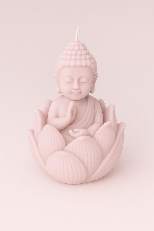 Décoration de cire sans mèche Fleur de Lotus Bouddha Litchi