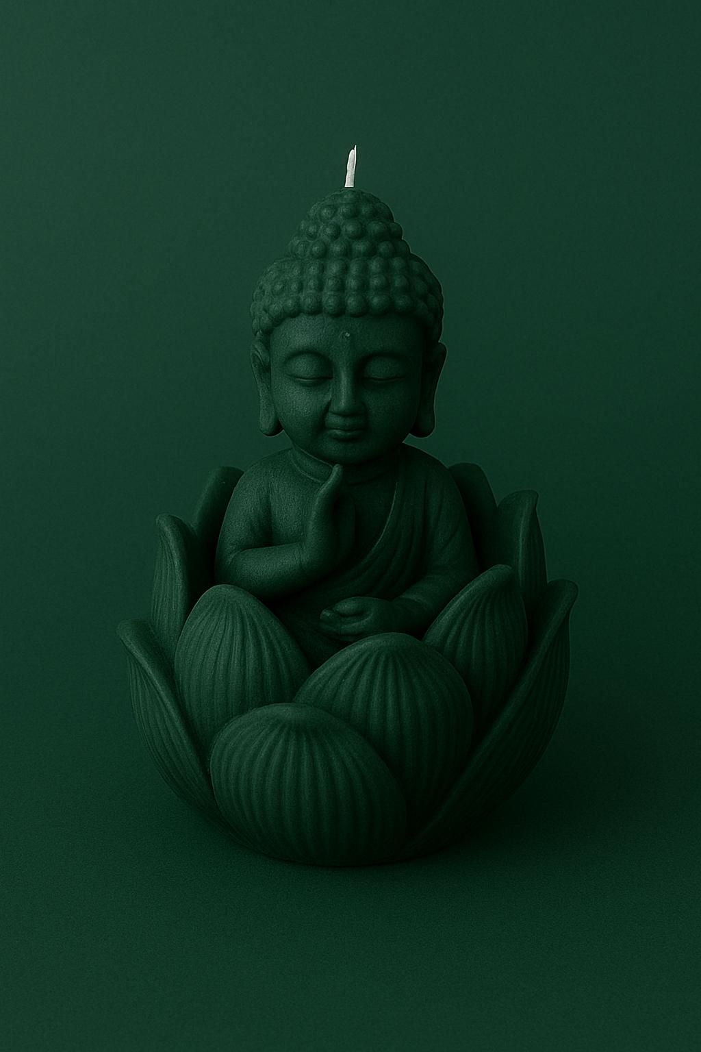 Décoration de cire sans mèche Fleur de Lotus Bouddha Bois de gaïac et Bergamote