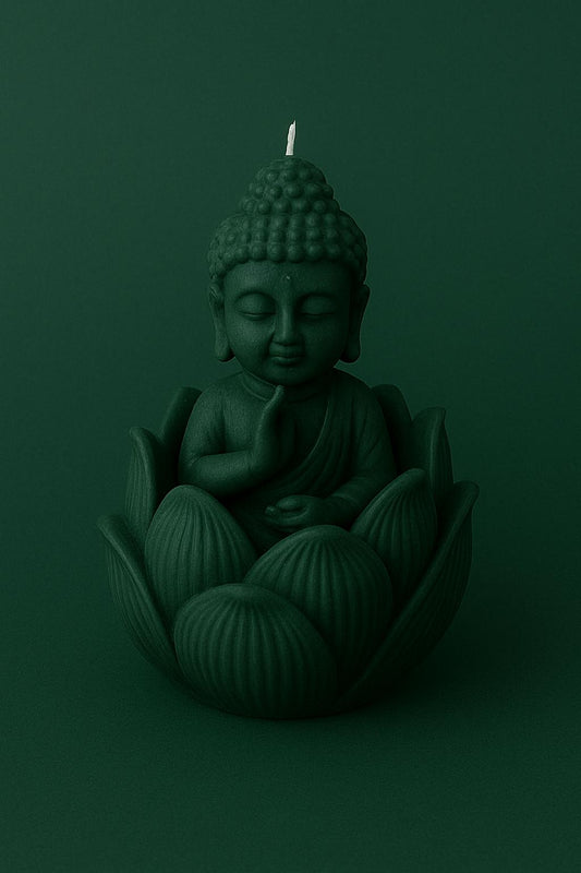 Décoration de cire sans mèche Fleur de Lotus Bouddha Bois de gaïac et Bergamote