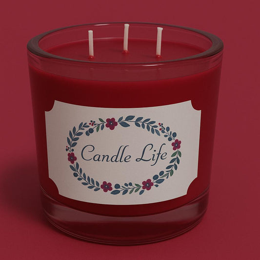 Bougie trois mèches framboise citronné